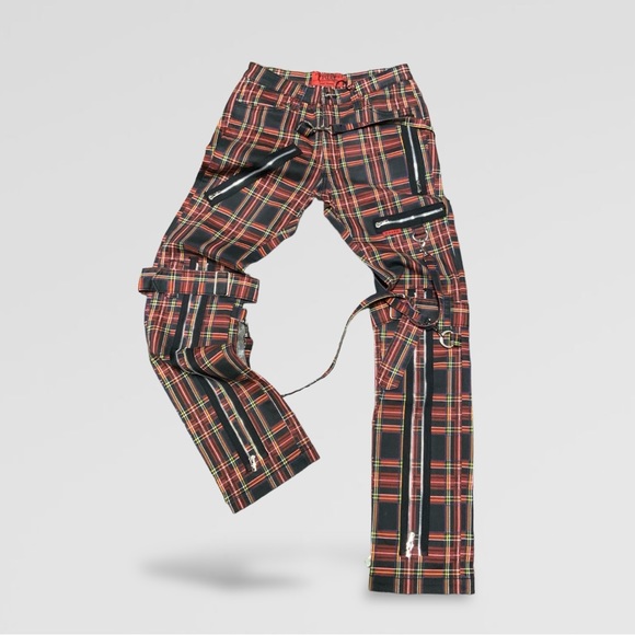 Men's Tripp Black Red Plaid Performance Pants